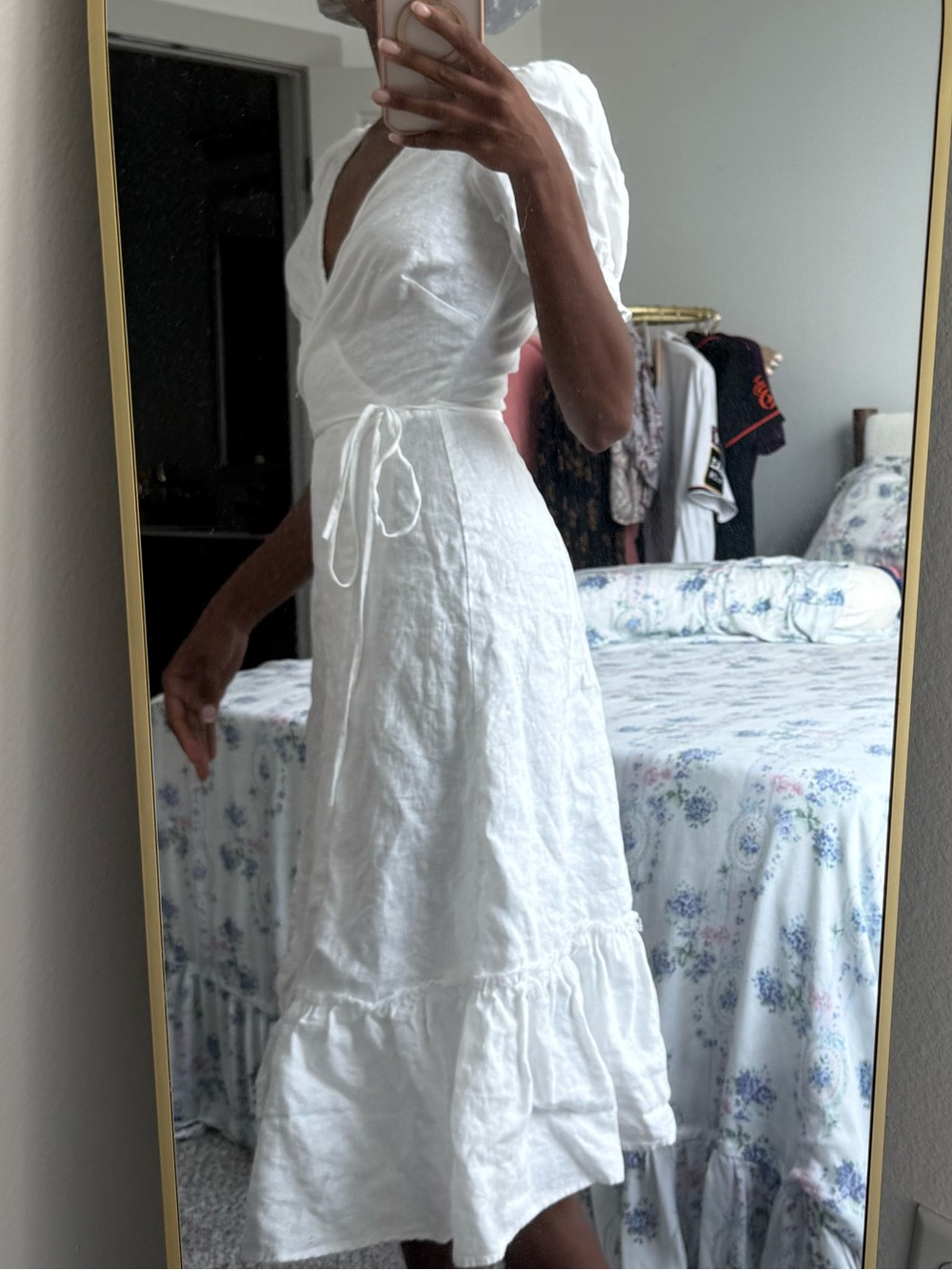 Reformation White Midi Wrap Dress - Picture 6 of 10